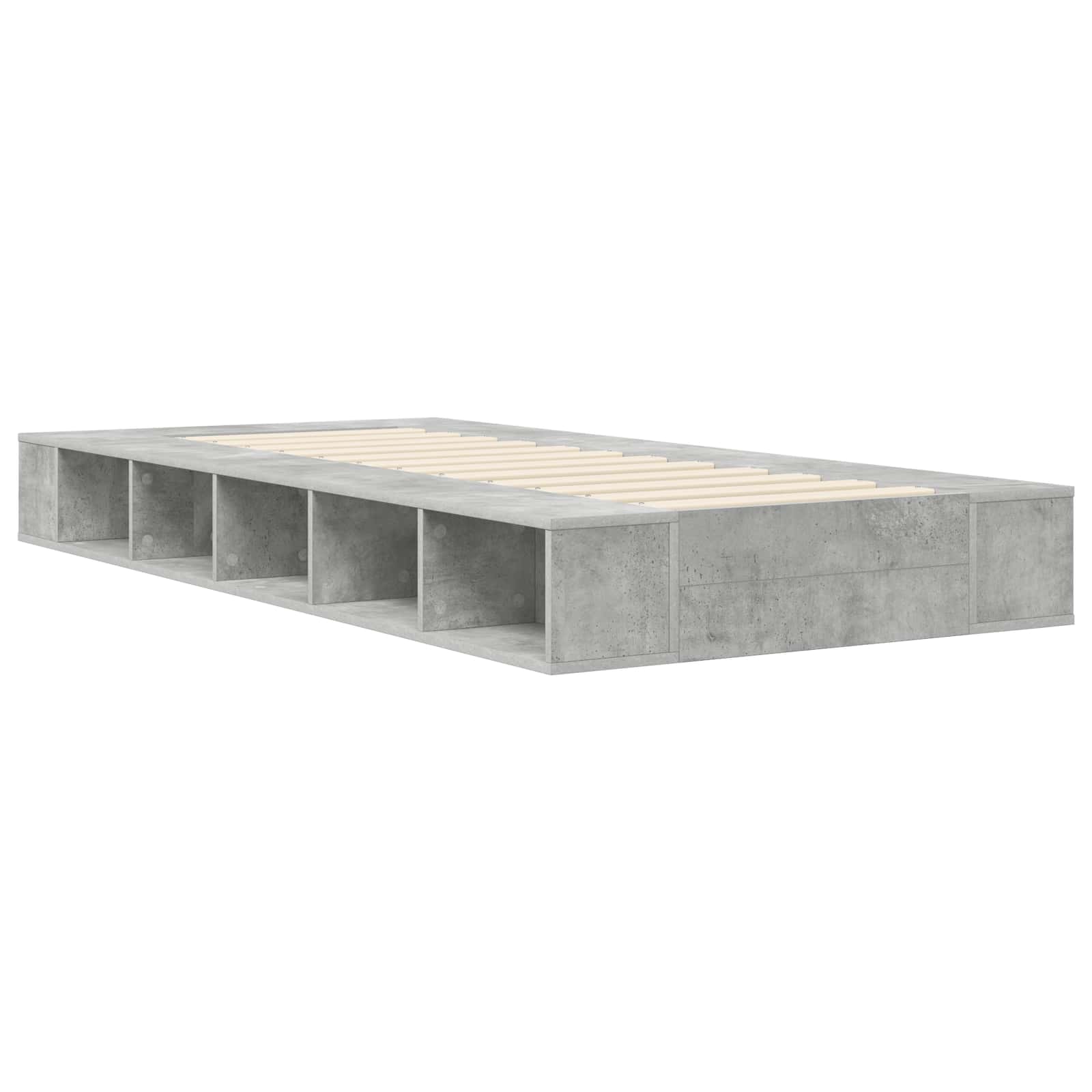 Telaio del letto con storage Grigio Cemento 80 x 200 cm | homemem39