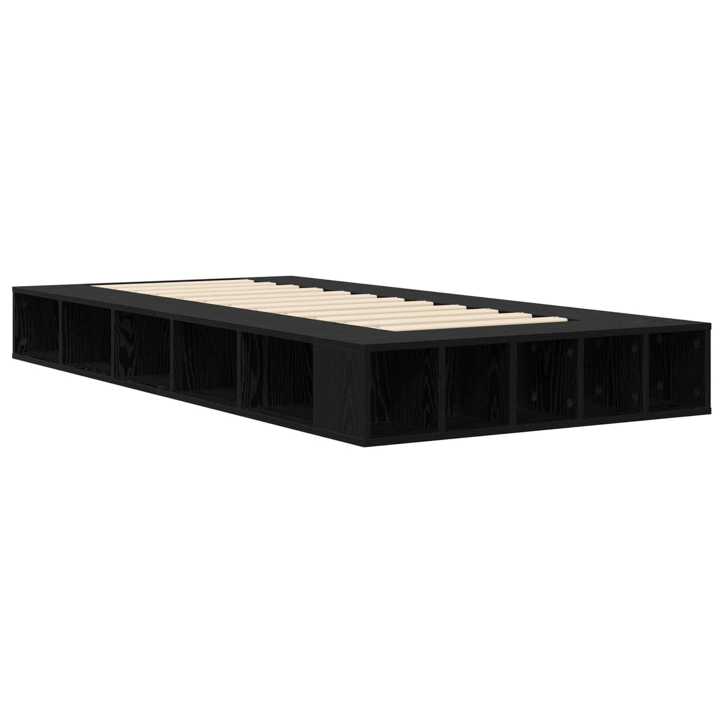 Telaio del letto con storage Rovere Nero 80 x 200 cm | homemem39