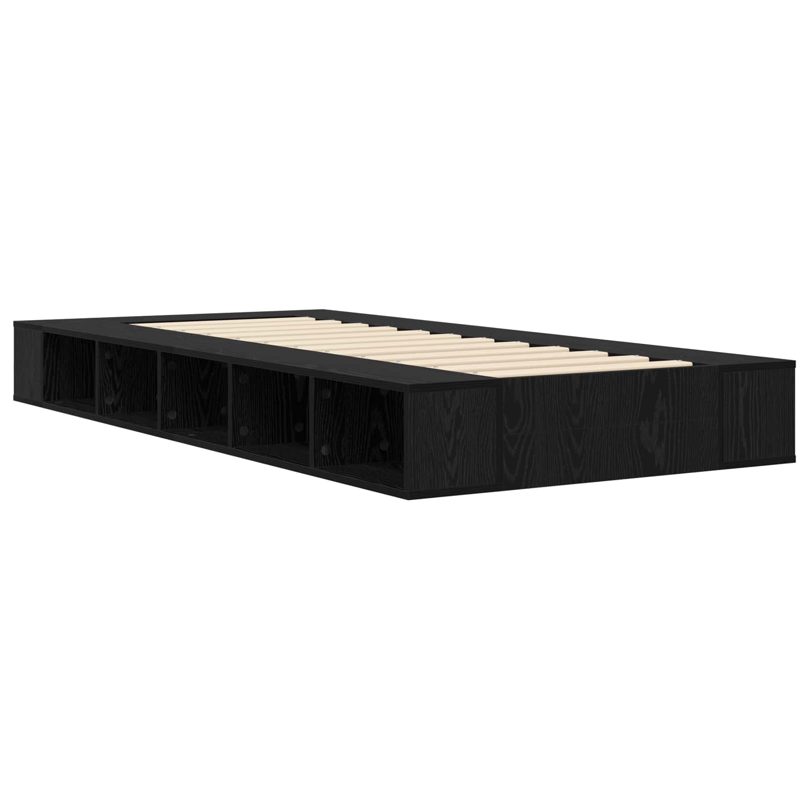 Telaio del letto con storage Rovere Nero 80 x 200 cm | homemem39