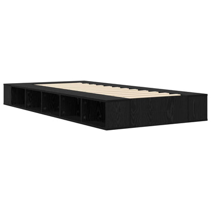 Telaio del letto con storage Rovere Nero 80 x 200 cm | homemem39