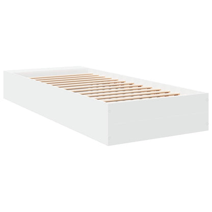 Telaio del letto con storage con lo scaffale Bianco 80 x 200 cm | homemem39