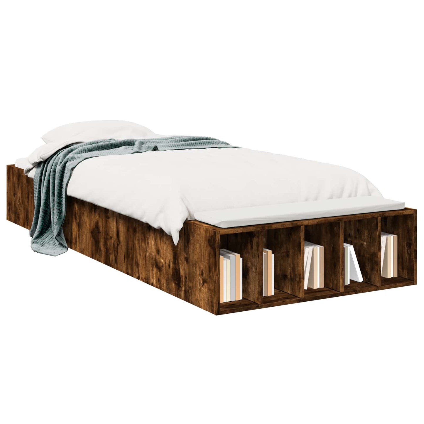 Telaio del letto con storage Rovere Fumo 80 x 200 cm | homemem39