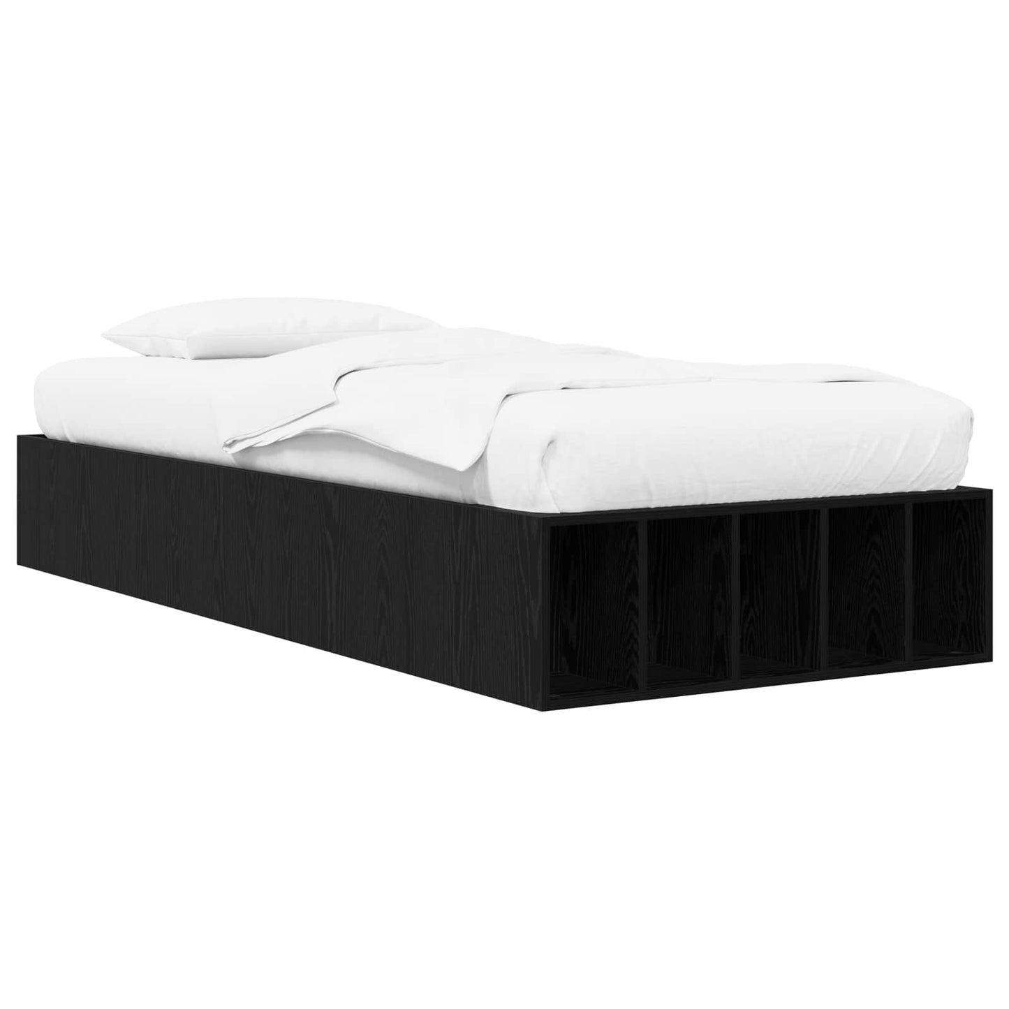 Telaio del letto con storage Rovere Nero 80 x 200 cm | homemem39