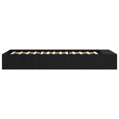 Telaio del letto con storage Rovere Nero 80 x 200 cm | homemem39
