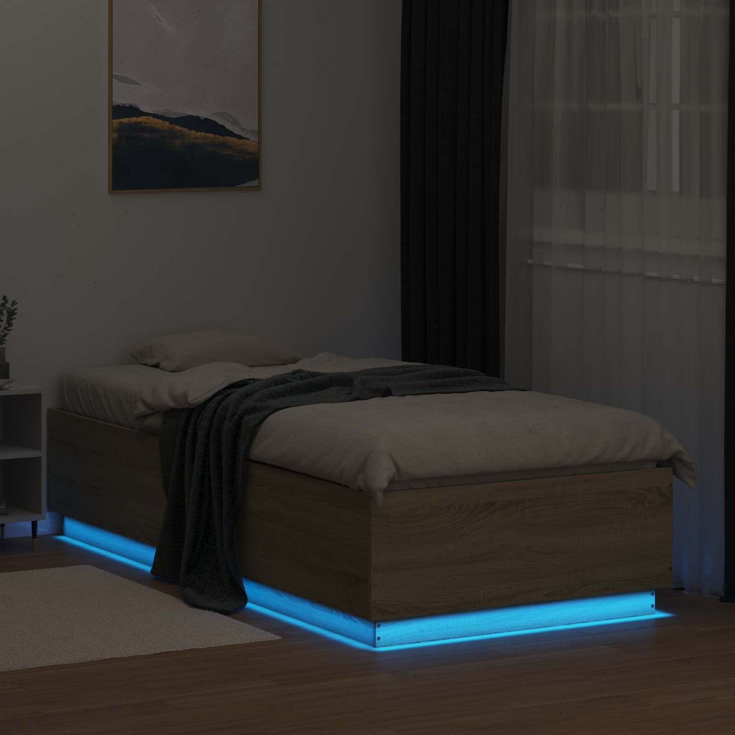 Letto con LED Rovere Sonoma 80 x 200 cm Legno ingegnerizzato | homemem39