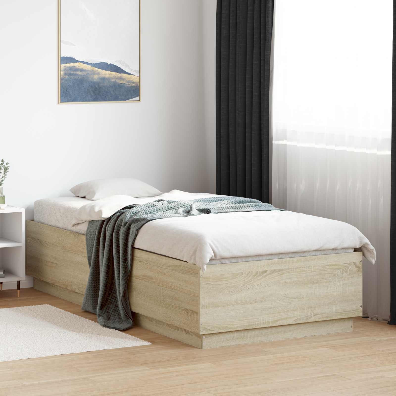 Letto con LED Rovere Sonoma 80 x 200 cm Legno ingegnerizzato | homemem39