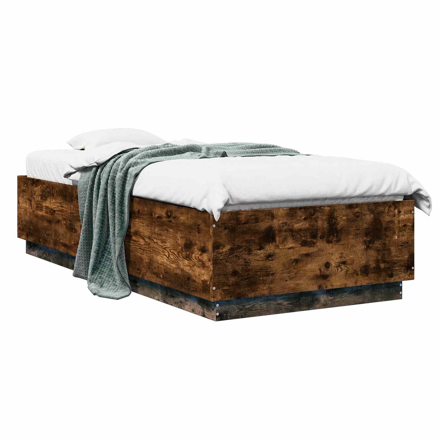 Letto con LED Rovere Fumo 80 x 200 cm Legno ingegnerizzato | homemem39