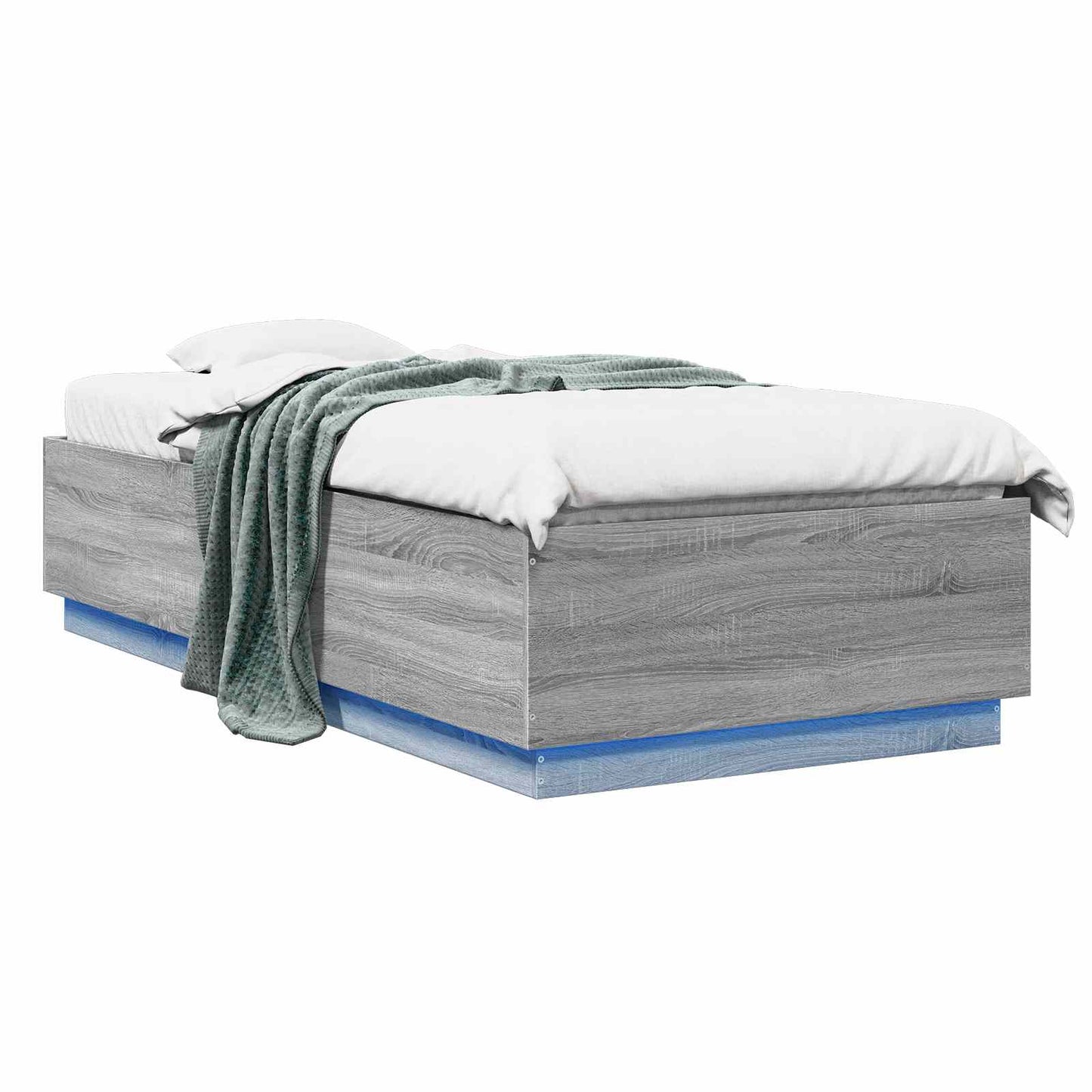 Letto con LED Sonoma grigio 80 x 200 cm Legno ingegnerizzato