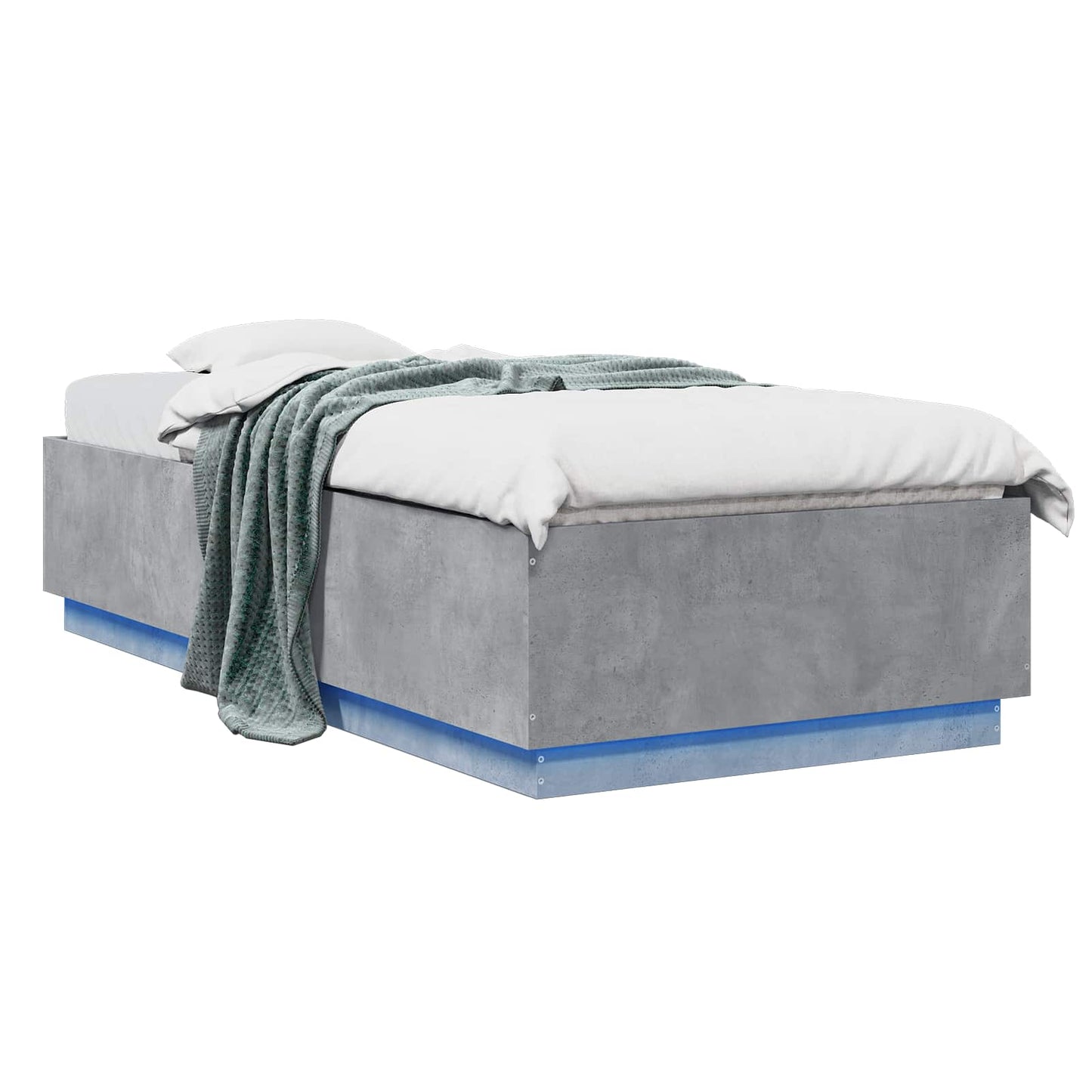 Letto con LED Grigio Cemento 80 x 200 cm Legno ingegnerizzato