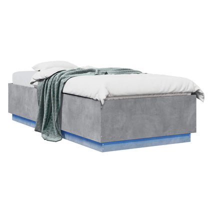 Letto con LED Grigio Cemento 80 x 200 cm Legno ingegnerizzato