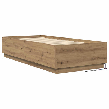 Letto con LED con strisce LED Rovere Artigianale 80 x 200 cm