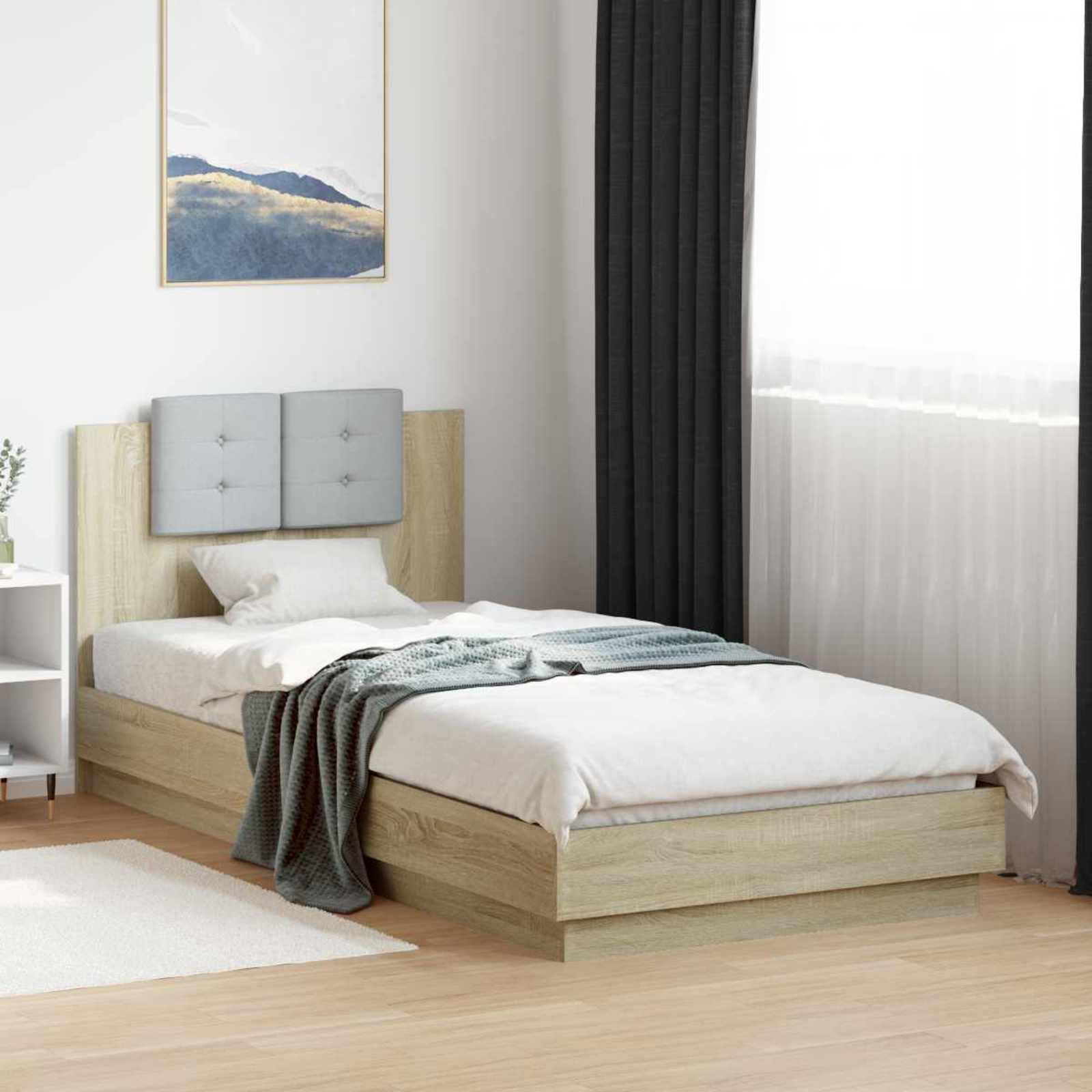 Struttura letto con testata Rovere Sonoma 80 x 200 cm | homemem39