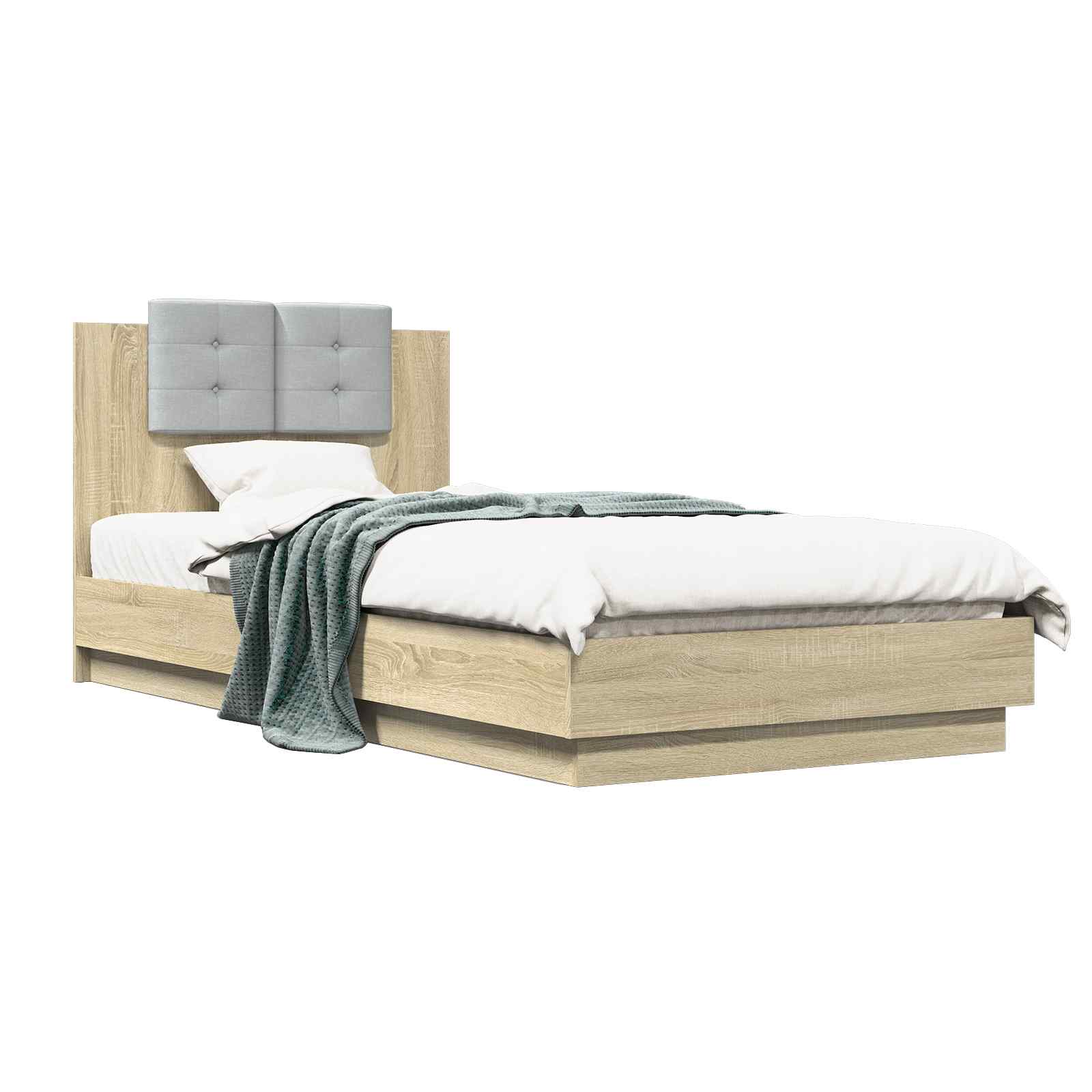 Struttura letto con testata Rovere Sonoma 80 x 200 cm | homemem39