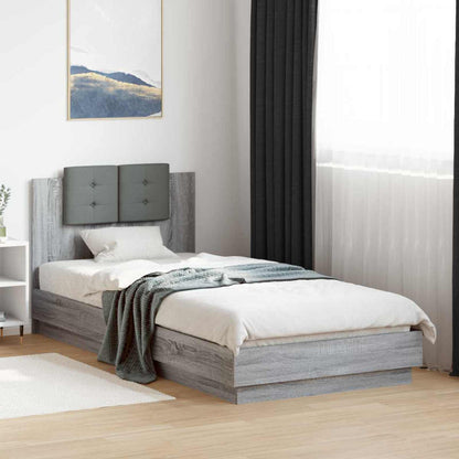 Struttura letto con testata Sonoma grigio 80 x 200 cm | homemem39