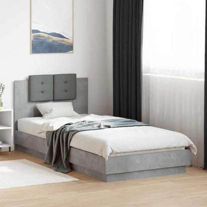 Struttura letto con testata Grigio Cemento 80 x 200 cm | homemem39