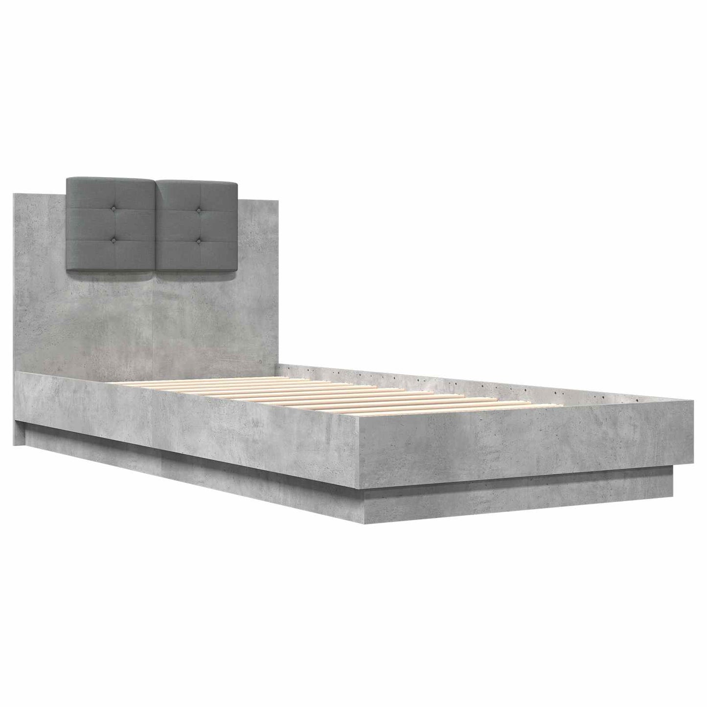 Struttura letto con testata Grigio Cemento 80 x 200 cm | homemem39