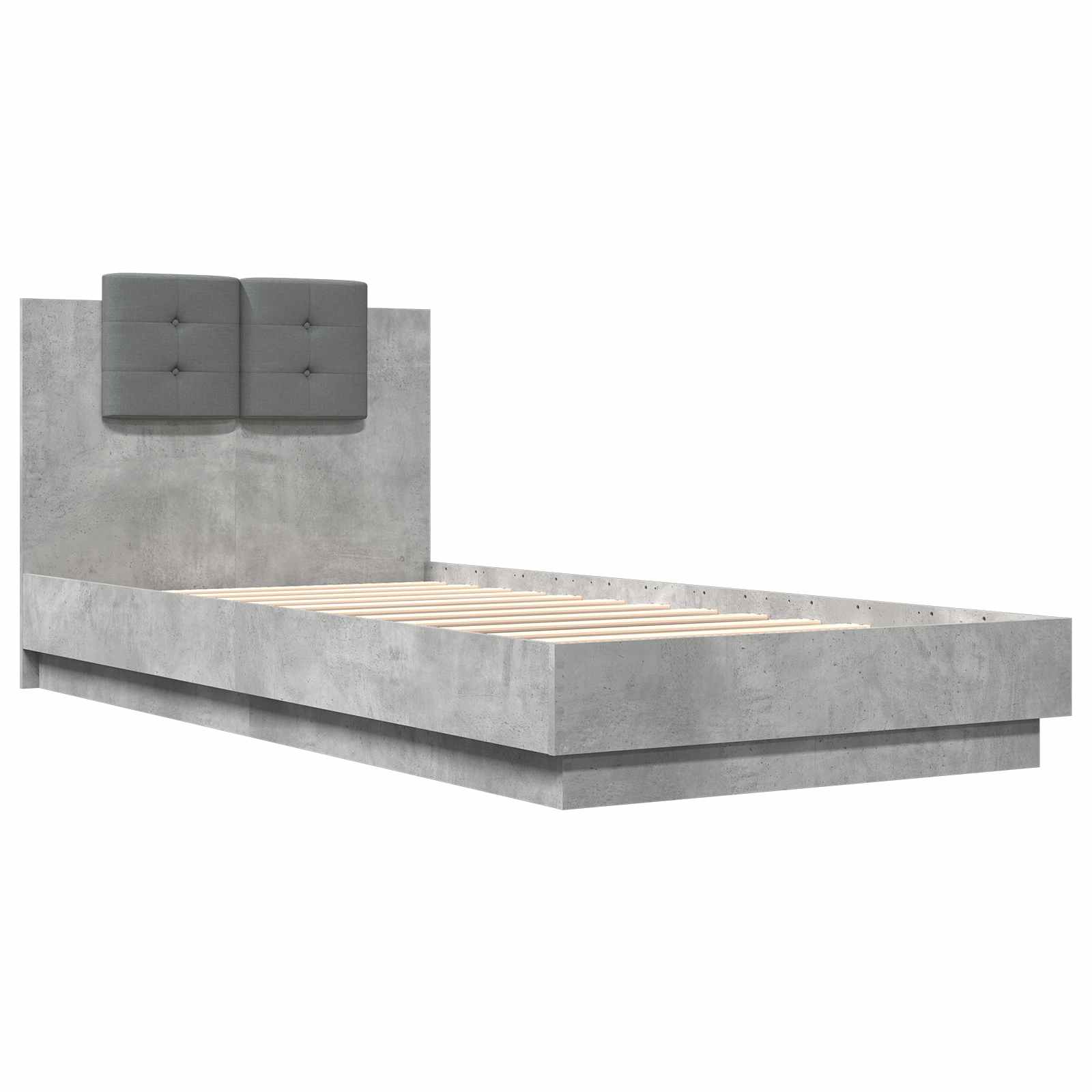 Struttura letto con testata Grigio Cemento 80 x 200 cm | homemem39