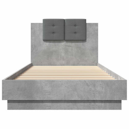 Struttura letto con testata Grigio Cemento 80 x 200 cm | homemem39