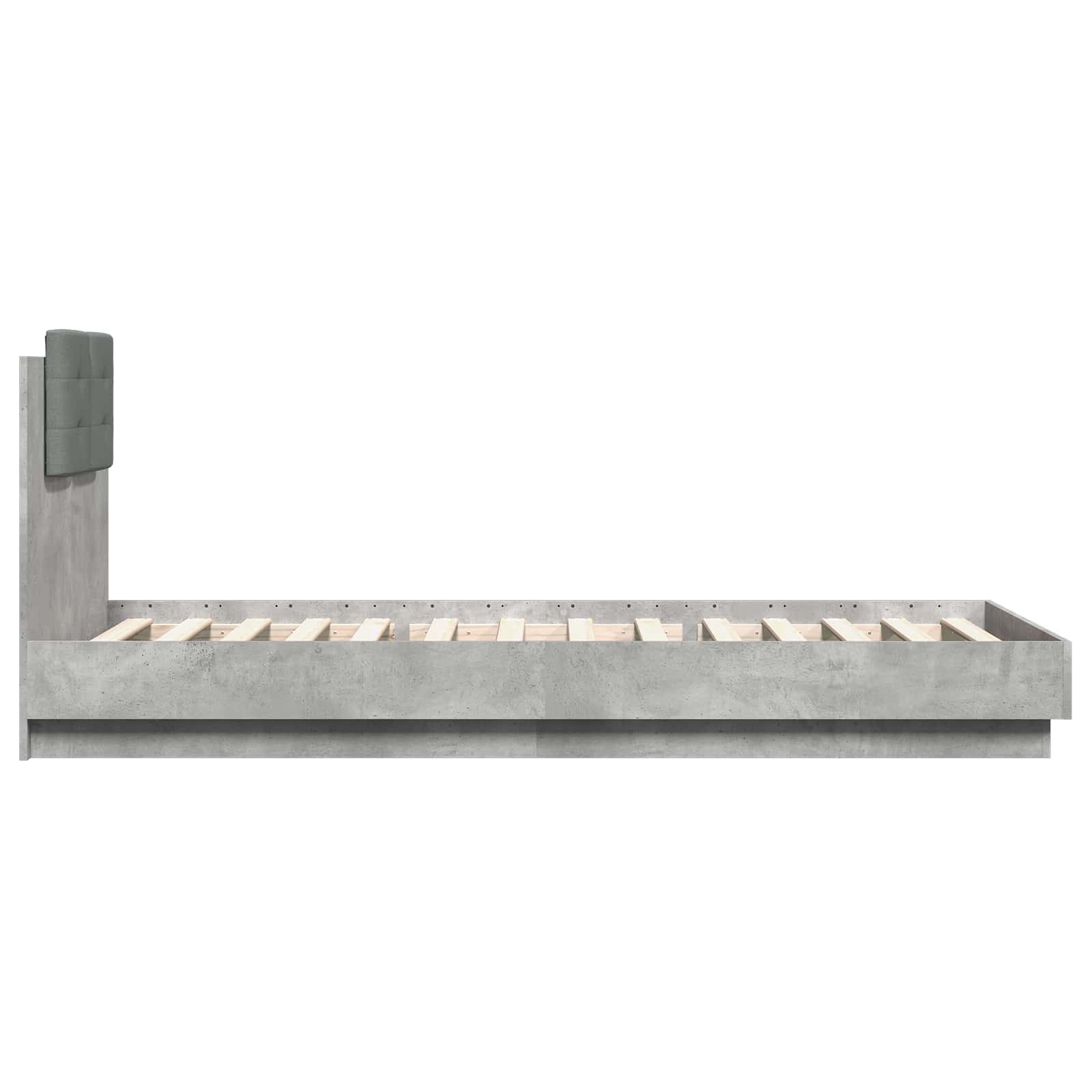 Struttura letto con testata Grigio Cemento 80 x 200 cm | homemem39