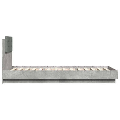 Struttura letto con testata Grigio Cemento 80 x 200 cm | homemem39