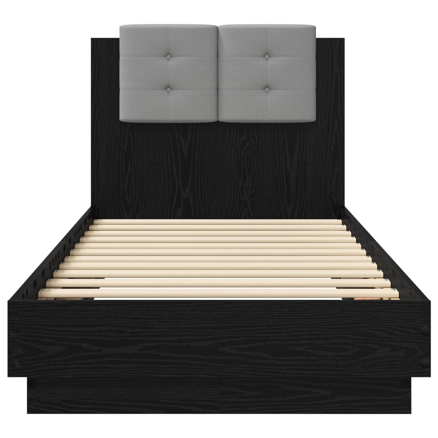 Struttura letto con testata Rovere Nero 80 x 200 cm | homemem39