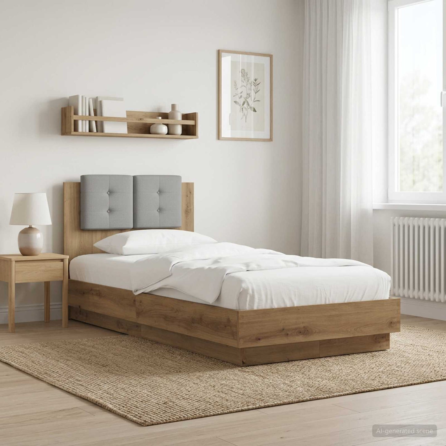 Struttura letto con testata Rovere Artigianale 80 x 200 cm | homemem39