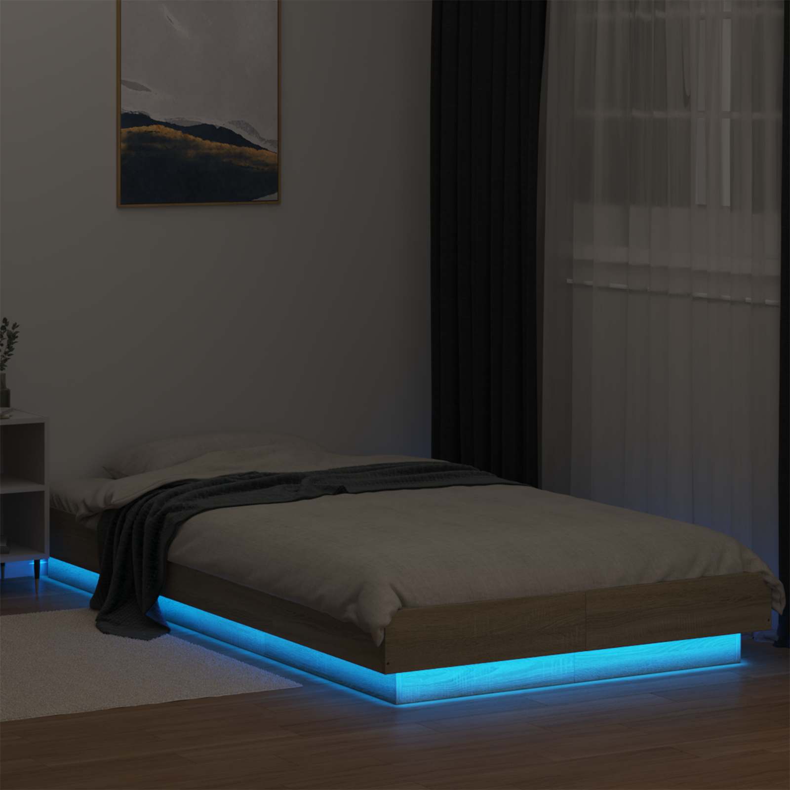 Letto con LED Rovere Sonoma 80 x 200 cm Legno ingegnerizzato | homemem39