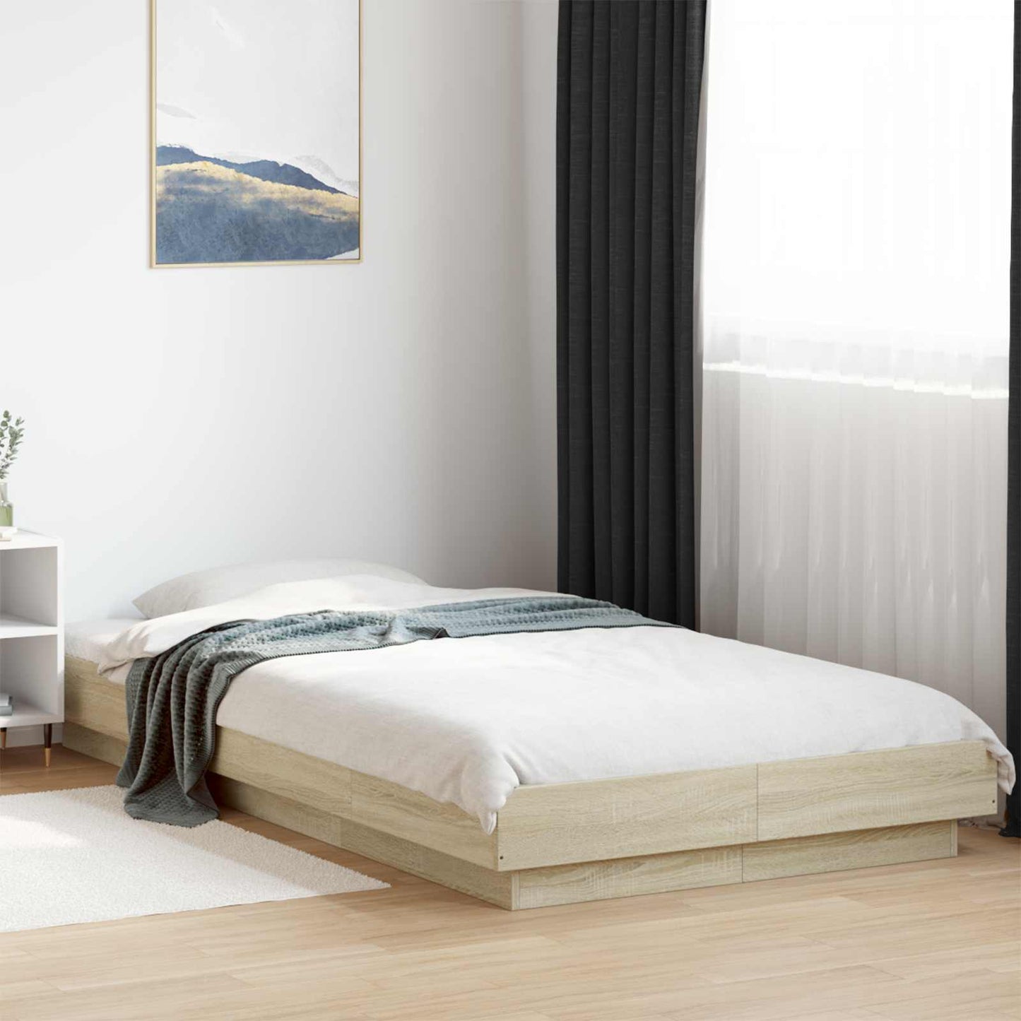 Letto con LED Rovere Sonoma 80 x 200 cm Legno ingegnerizzato | homemem39