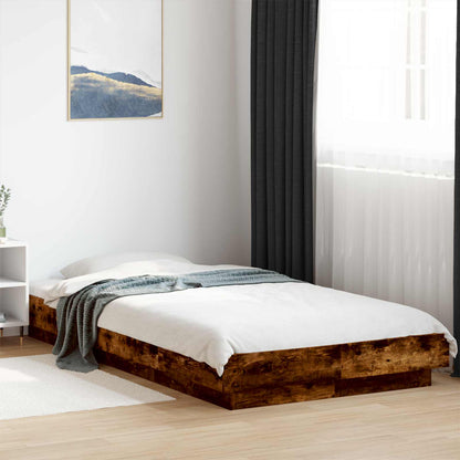 Letto con LED Rovere Fumo 80 x 200 cm Legno ingegnerizzato | homemem39