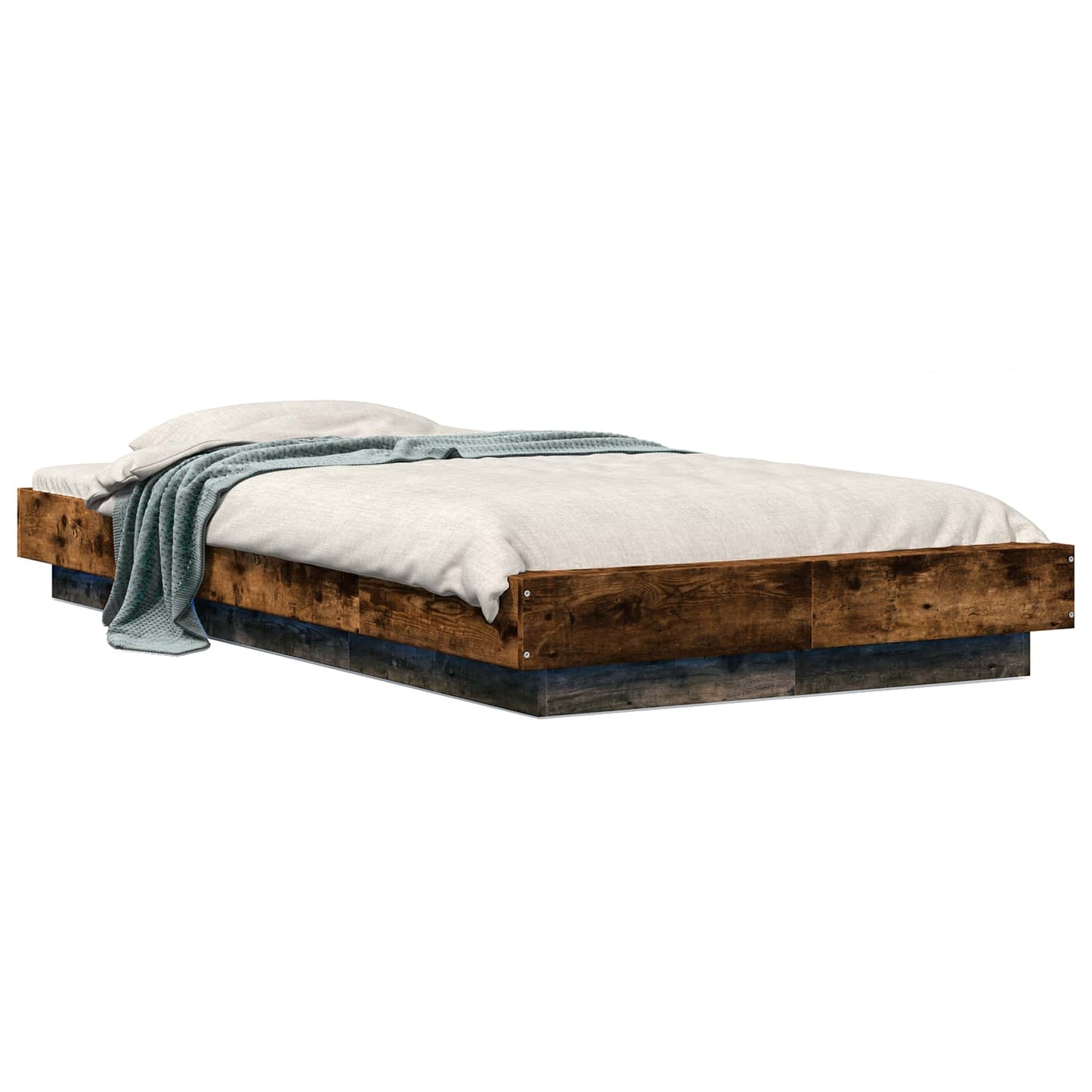Letto con LED Rovere Fumo 80 x 200 cm Legno ingegnerizzato | homemem39