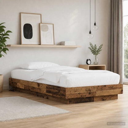 Letto con LED Legno antico 80 x 200 cm Legno ingegnerizzato | homemem39