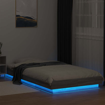Letto con LED Sonoma grigio 80 x 200 cm Legno ingegnerizzato | homemem39