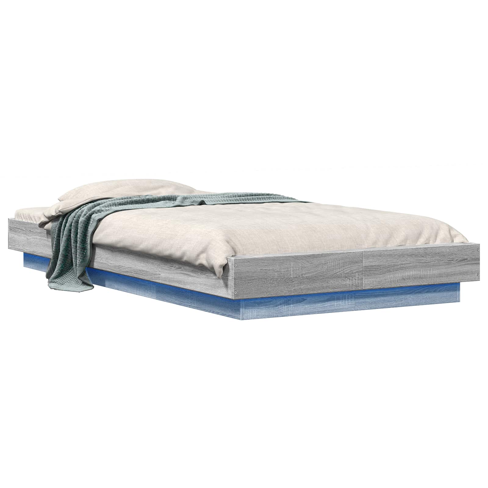 Letto con LED Sonoma grigio 80 x 200 cm Legno ingegnerizzato | homemem39