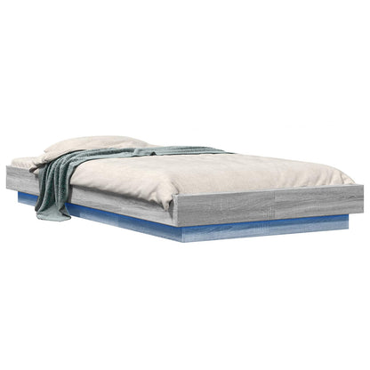 Letto con LED Sonoma grigio 80 x 200 cm Legno ingegnerizzato | homemem39