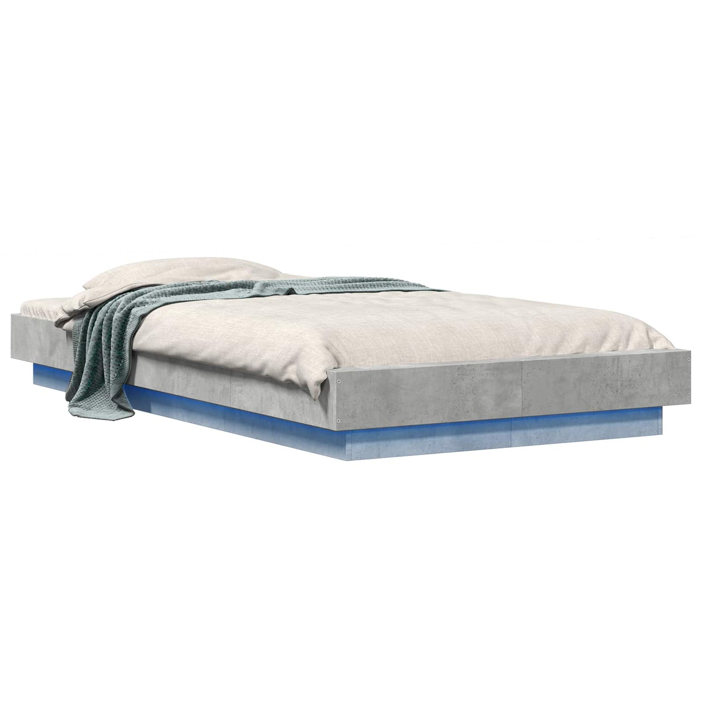 Letto con LED Grigio Cemento 80 x 200 cm Legno ingegnerizzato | homemem39