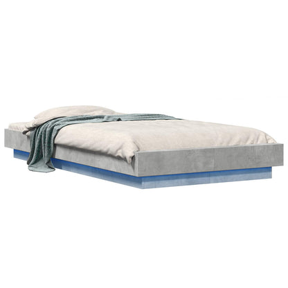 Letto con LED Grigio Cemento 80 x 200 cm Legno ingegnerizzato | homemem39