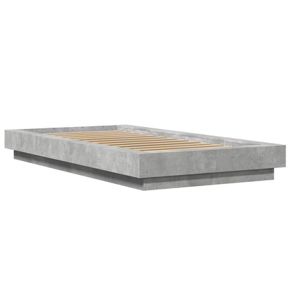 Letto con LED Grigio Cemento 80 x 200 cm Legno ingegnerizzato | homemem39