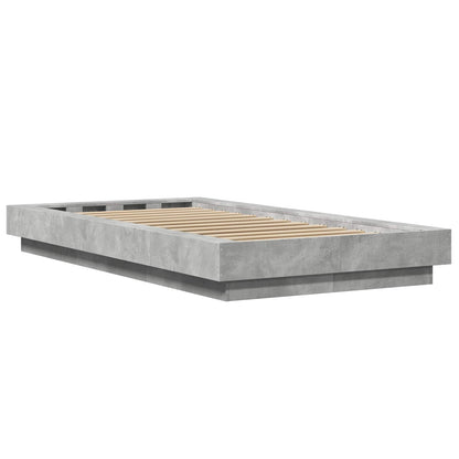 Letto con LED Grigio Cemento 80 x 200 cm Legno ingegnerizzato | homemem39