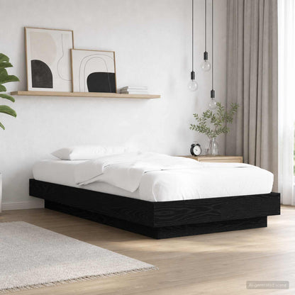 Letto con LED Rovere Nero 80 x 200 cm Legno ingegnerizzato | homemem39