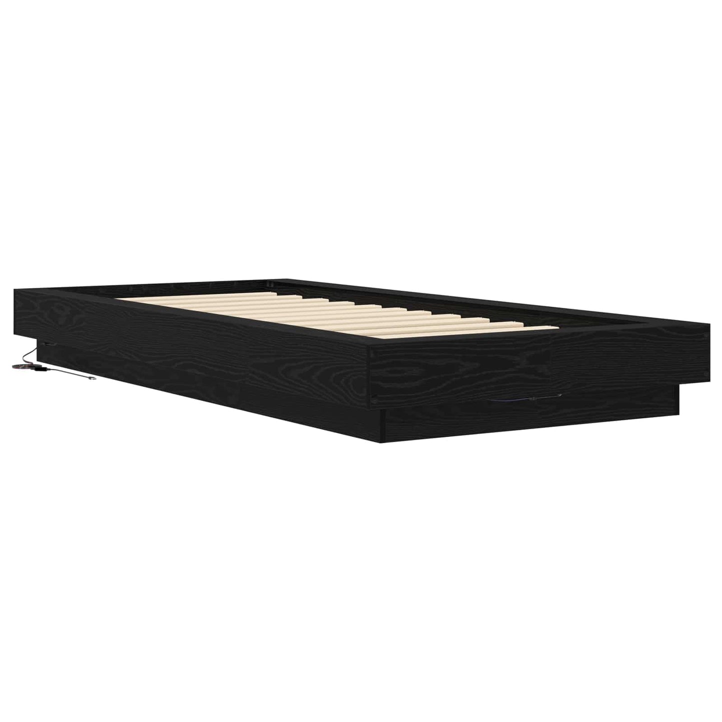 Letto con LED Rovere Nero 80 x 200 cm Legno ingegnerizzato | homemem39