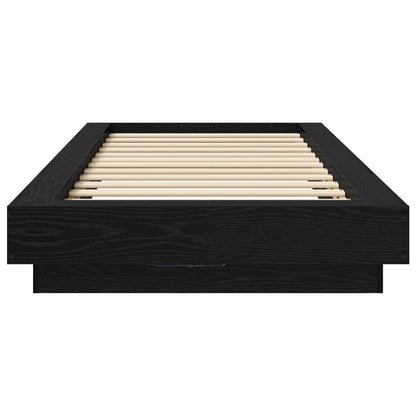Letto con LED Rovere Nero 80 x 200 cm Legno ingegnerizzato | homemem39