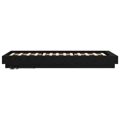 Letto con LED Rovere Nero 80 x 200 cm Legno ingegnerizzato | homemem39