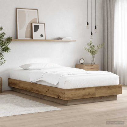 Letto con LED con strisce LED Rovere Artigianale 80 x 200 cm | homemem39