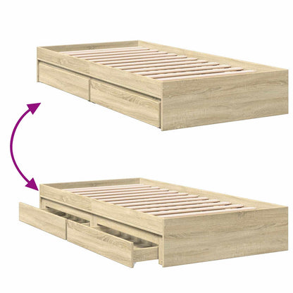 Telaio del letto con storage Rovere Sonoma 80 x 200 cm | homemem39