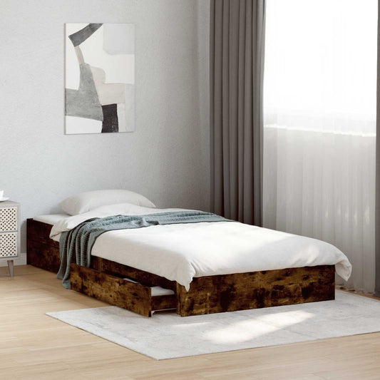 Telaio del letto con storage Rovere Fumo 80 x 200 cm | homemem39