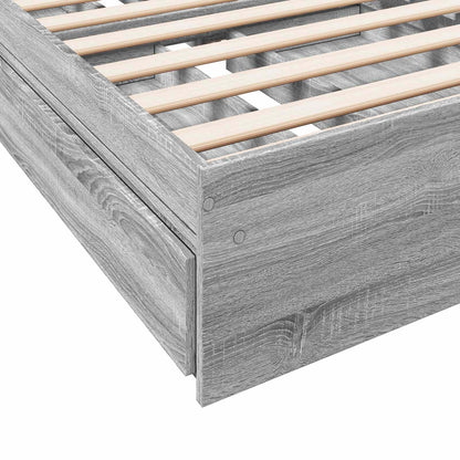 Telaio del letto con storage Sonoma grigio 80 x 200 cm | homemem39
