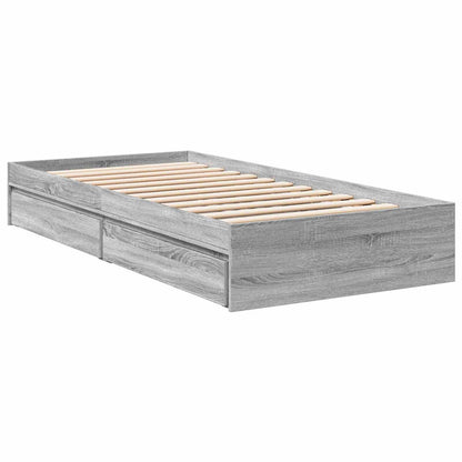 Telaio del letto con storage Sonoma grigio 80 x 200 cm | homemem39