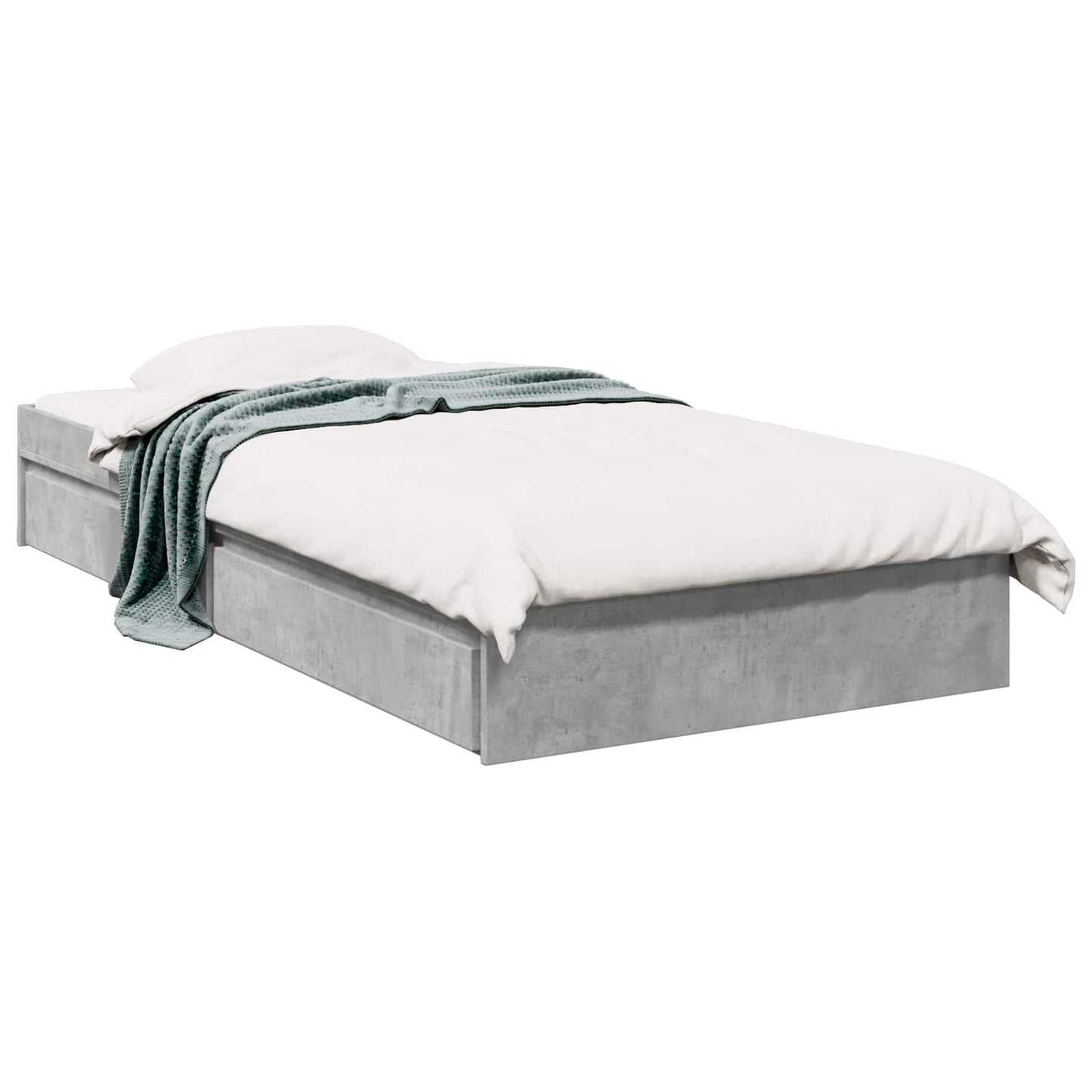 Telaio del letto con storage Grigio Cemento 80 x 200 cm | homemem39
