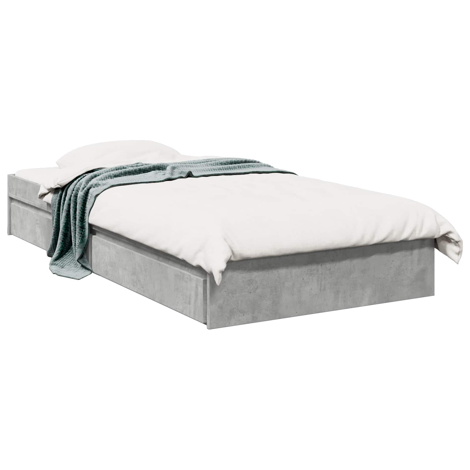Telaio del letto con storage Grigio Cemento 80 x 200 cm | homemem39