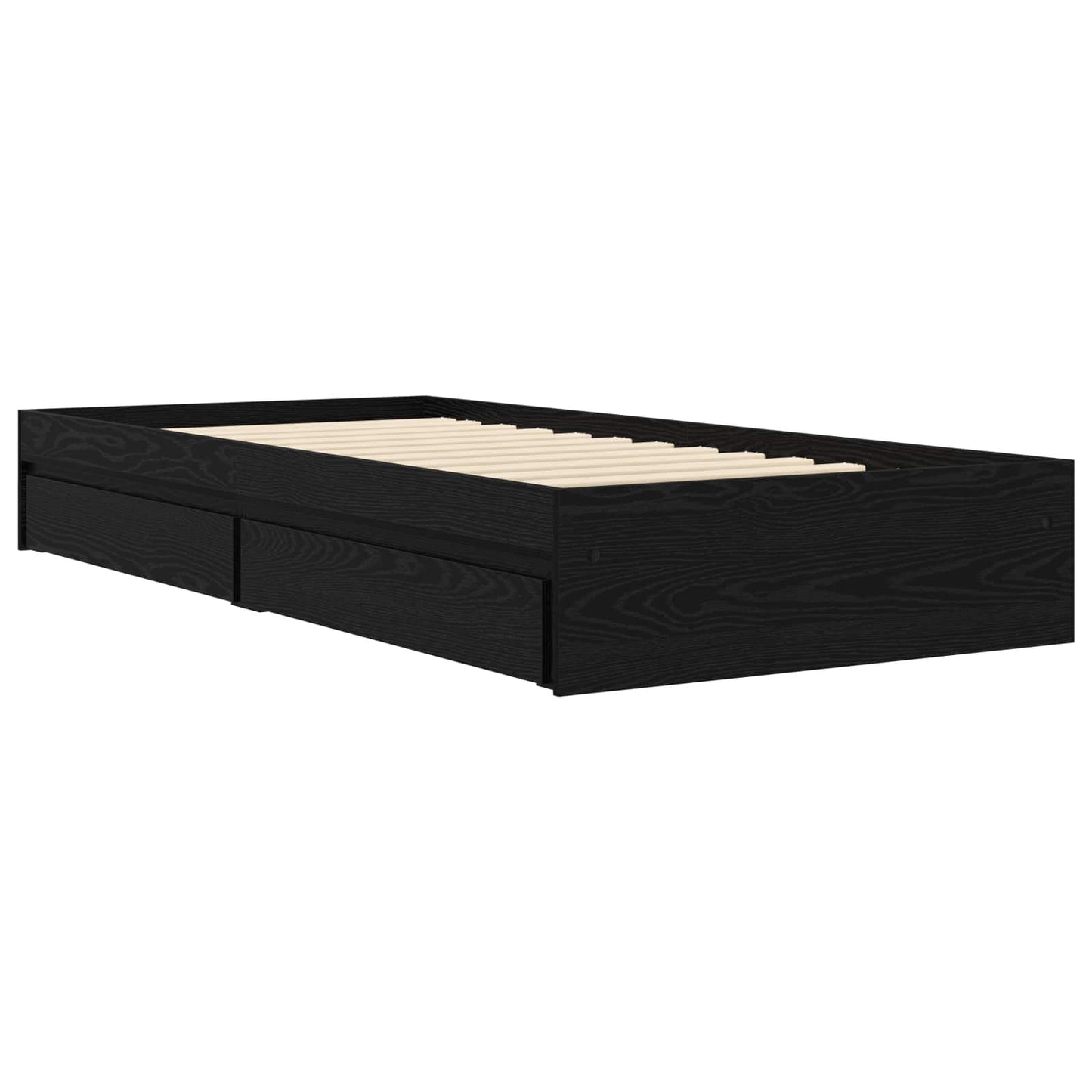 Telaio del letto con storage Rovere Nero 80 x 200 cm | homemem39